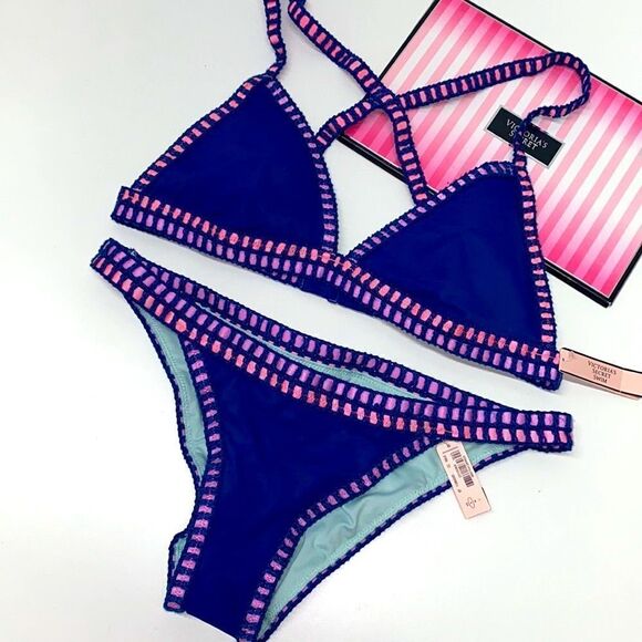 🔥Victoria's Secret Swimsuit 2 pc set Medium removable padded //Small New - Picture 1 of 9
